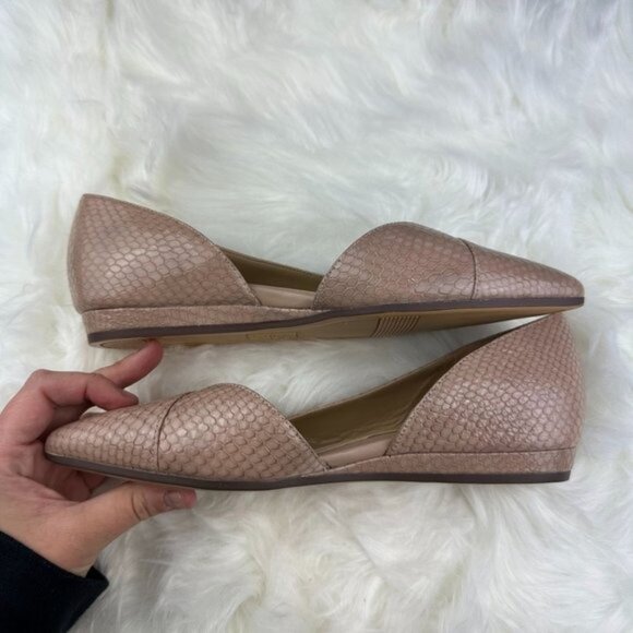 Naturalizer Kristin Half D'orsay Flats in Vintage Mauve Leather - Picture 5 of 6